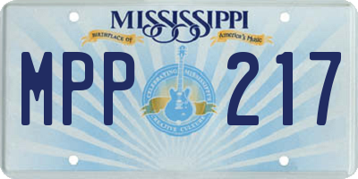MS license plate MPP217