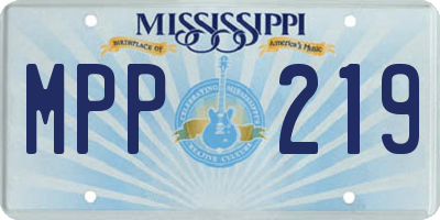 MS license plate MPP219