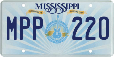 MS license plate MPP220