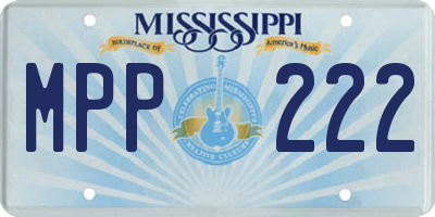 MS license plate MPP222