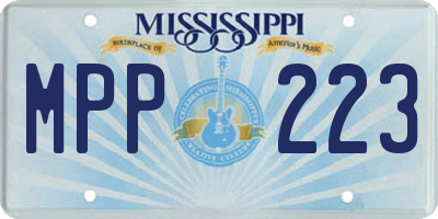 MS license plate MPP223