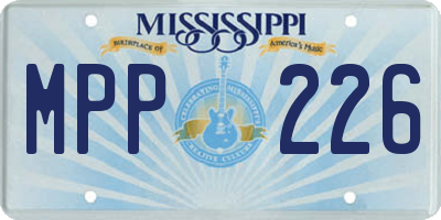 MS license plate MPP226