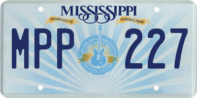 MS license plate MPP227