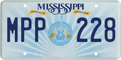 MS license plate MPP228