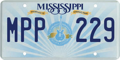 MS license plate MPP229