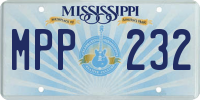 MS license plate MPP232