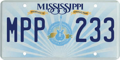 MS license plate MPP233