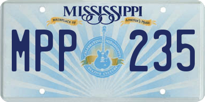 MS license plate MPP235