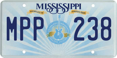 MS license plate MPP238