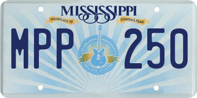 MS license plate MPP250