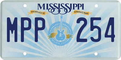MS license plate MPP254