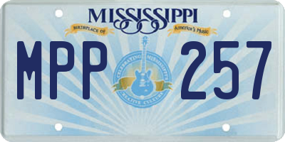 MS license plate MPP257