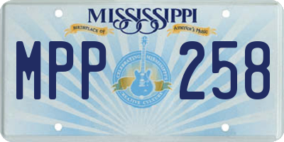MS license plate MPP258