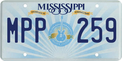 MS license plate MPP259
