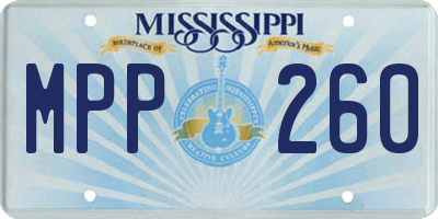 MS license plate MPP260