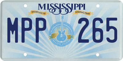 MS license plate MPP265
