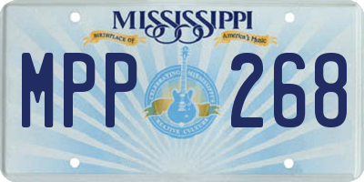 MS license plate MPP268