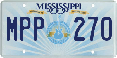 MS license plate MPP270