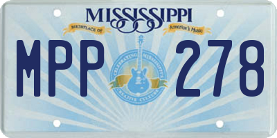 MS license plate MPP278