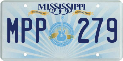 MS license plate MPP279