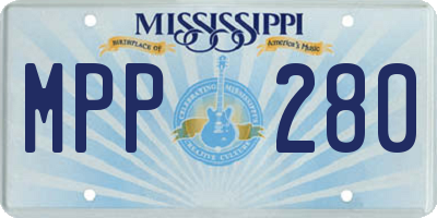 MS license plate MPP280