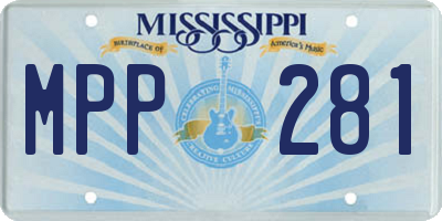 MS license plate MPP281