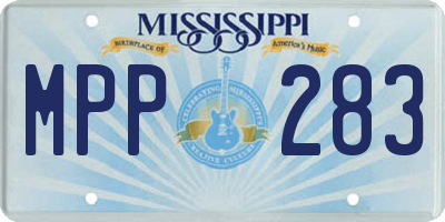 MS license plate MPP283