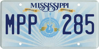 MS license plate MPP285
