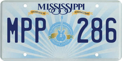 MS license plate MPP286