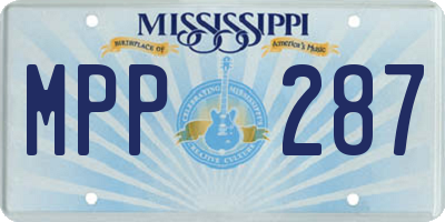 MS license plate MPP287