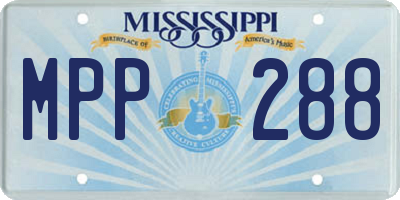 MS license plate MPP288