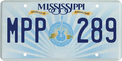 MS license plate MPP289