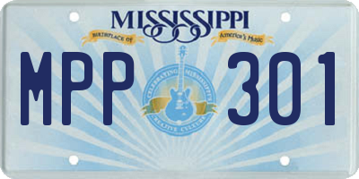 MS license plate MPP301