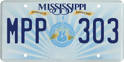 MS license plate MPP303