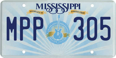 MS license plate MPP305