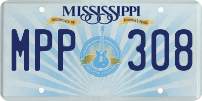 MS license plate MPP308