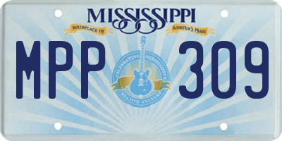 MS license plate MPP309