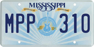 MS license plate MPP310
