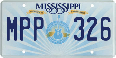 MS license plate MPP326
