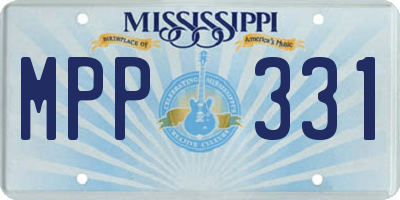 MS license plate MPP331