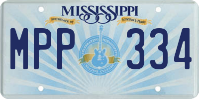 MS license plate MPP334