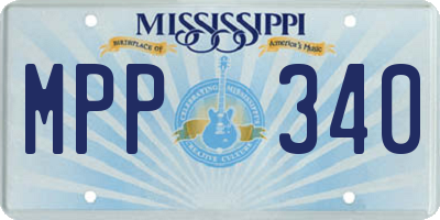 MS license plate MPP340
