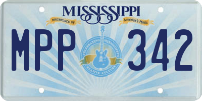 MS license plate MPP342