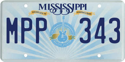 MS license plate MPP343