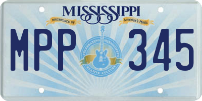 MS license plate MPP345