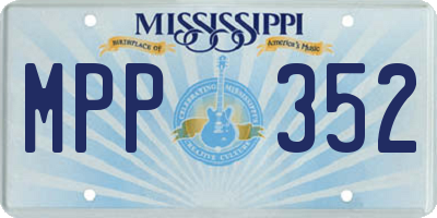 MS license plate MPP352