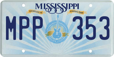 MS license plate MPP353