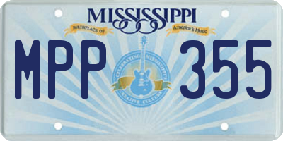 MS license plate MPP355