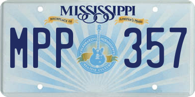 MS license plate MPP357