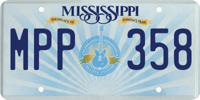 MS license plate MPP358